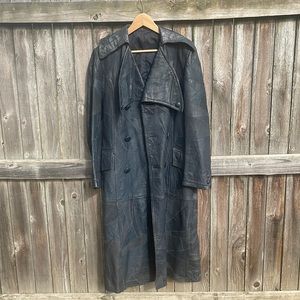 Vintage leather trench coat